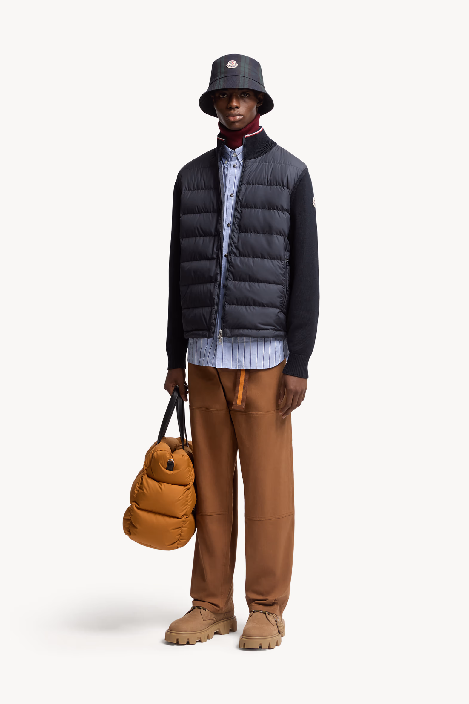 Padded Zip-Up Cotton Cardigan Men Blue Moncler 0